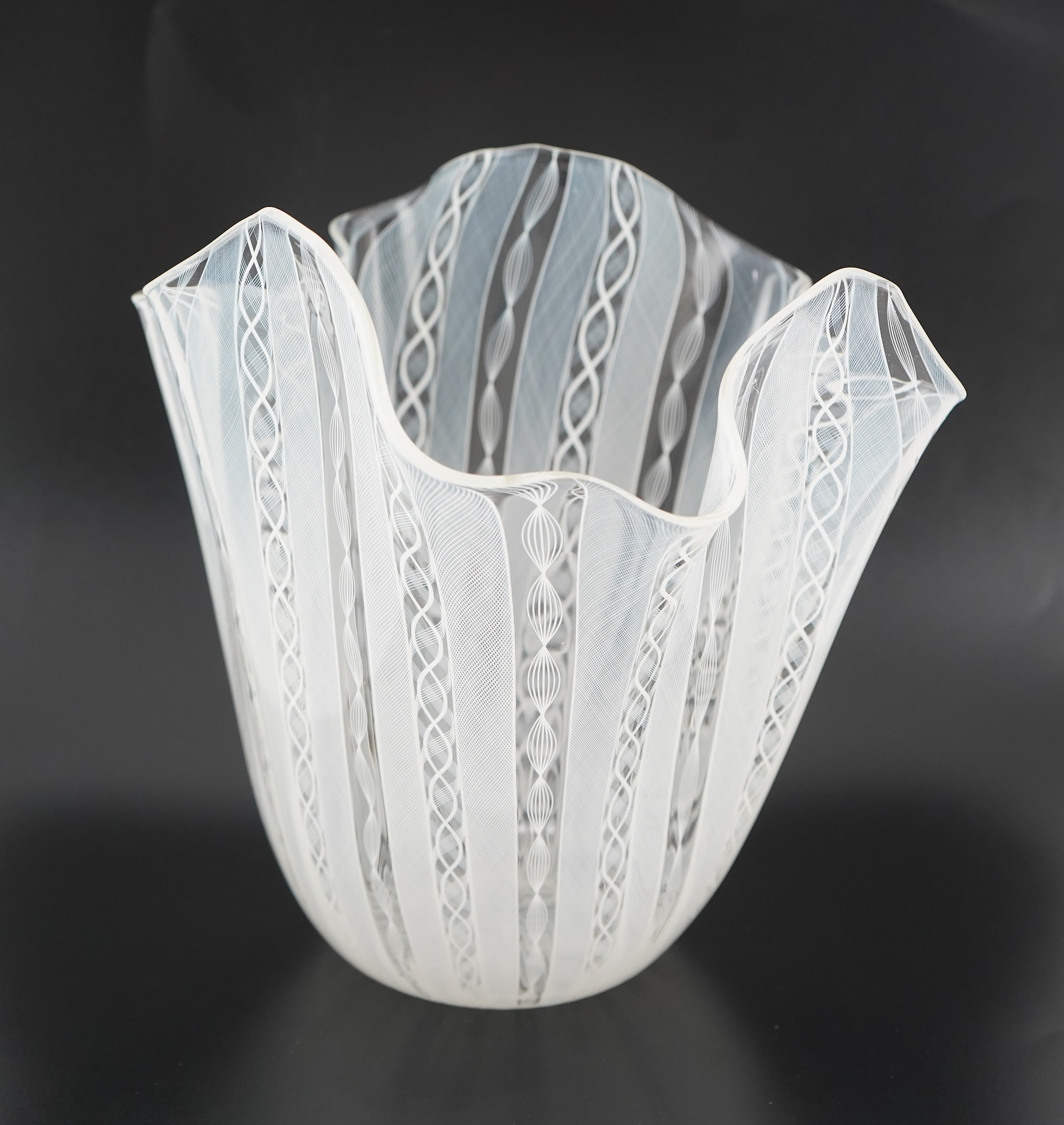 Fulvio Bianconi (Italian, 1915-1996) for Venini: A 'Fazzoletto' Murano glass handkerchief vase